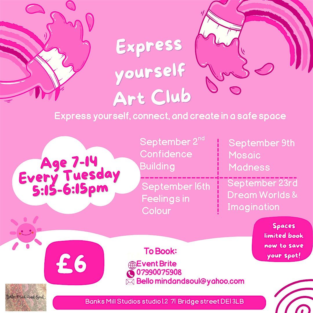Express Yourself Art Club (Ages 7-14)
