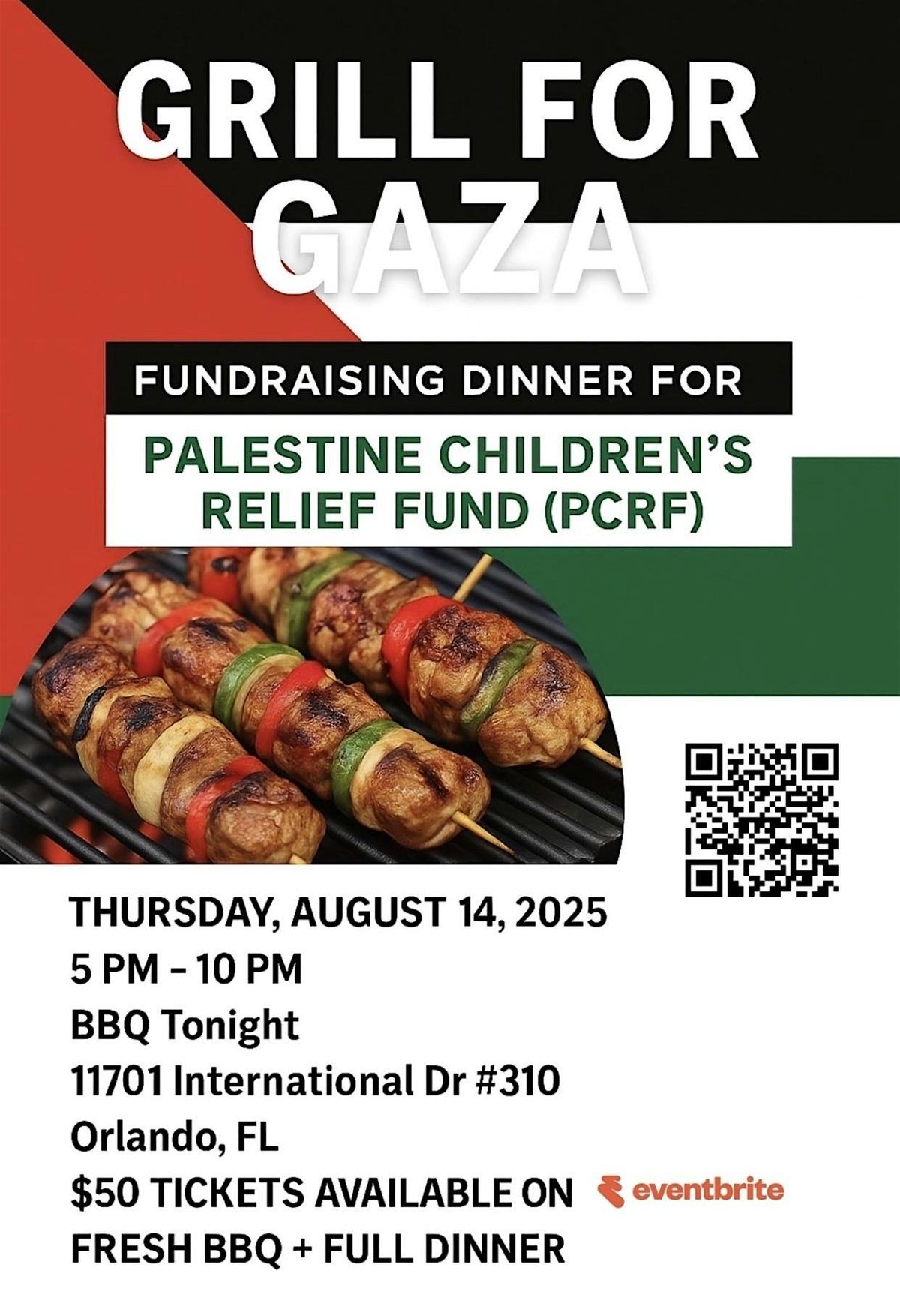Grill for Gaza Fundraiser at BBQ Tonight