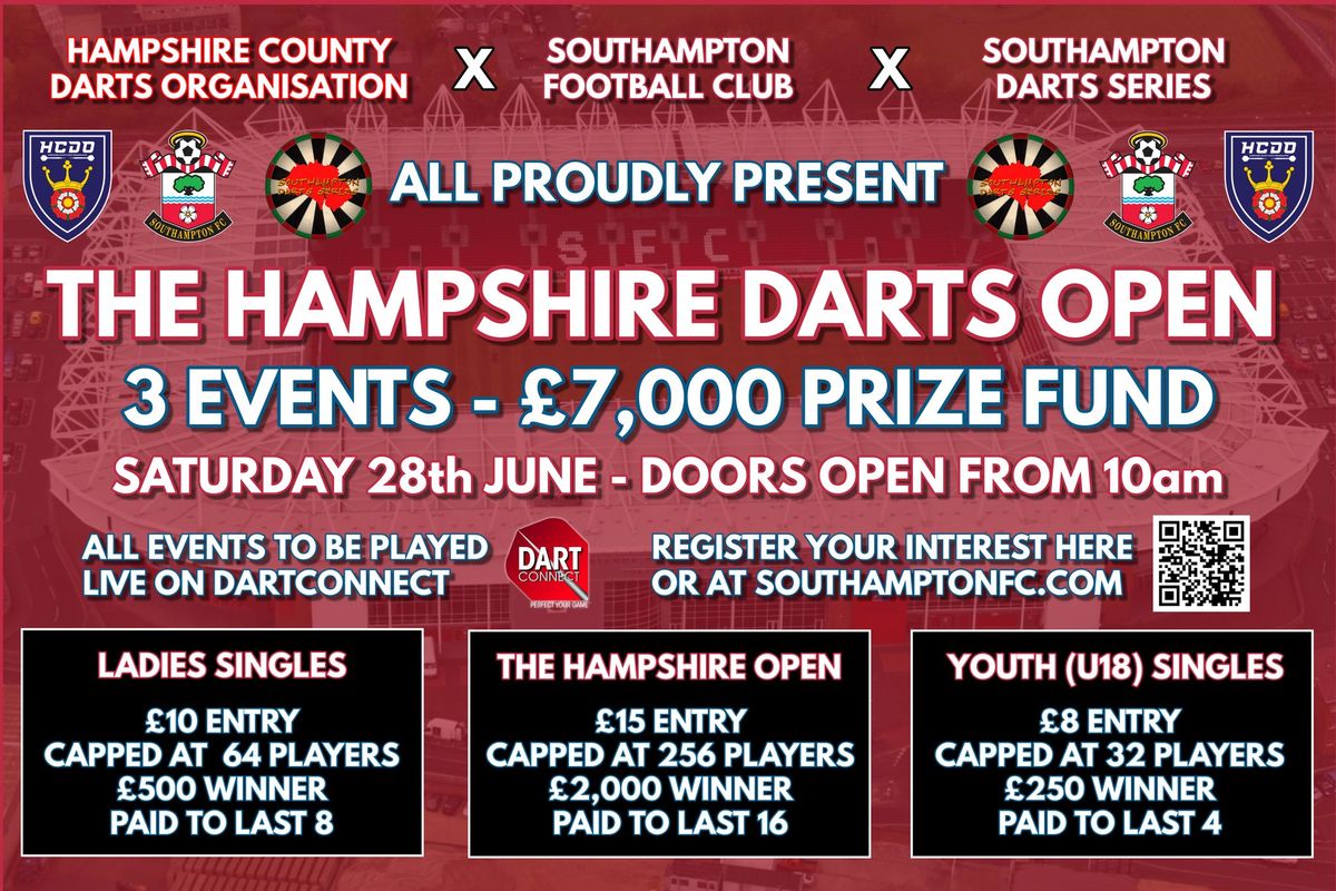 HCDO, Southampton FC, and Southampton Darts Series Presents - THE HAMPSHIRE DARTS OPEN 2025