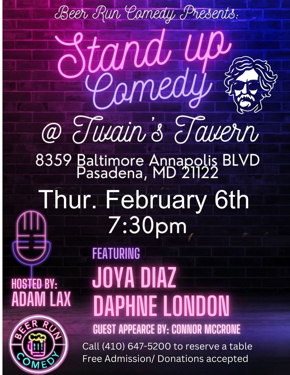 FREE! Stand Up Comedy at Twain's Tavern