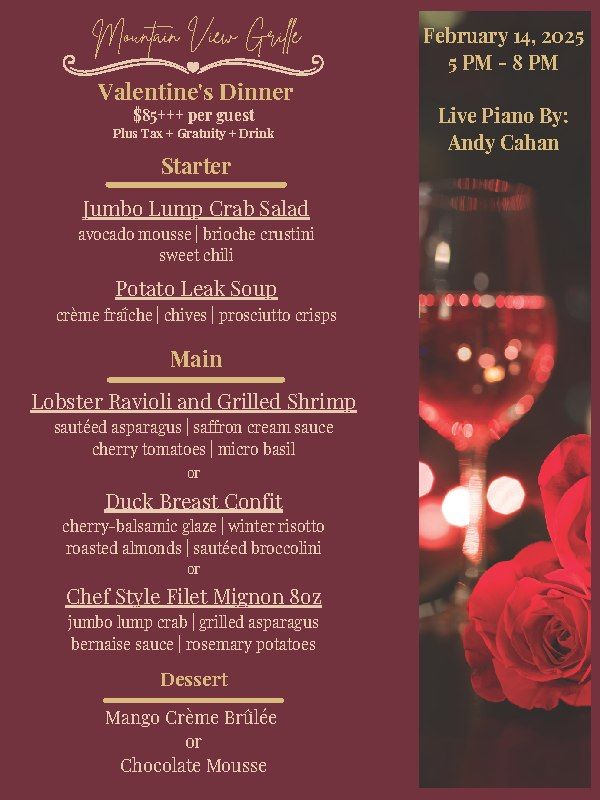 Valentine's Day at Mountain View Grille