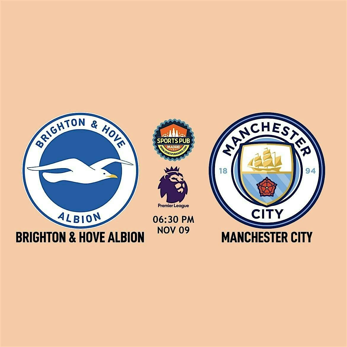 Brighton v Manchester City [Premier League] - La Latina | Sports Pub Madrid