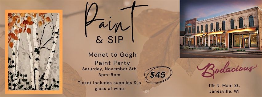 Fall Paint & Sip: Birch Trees & Wine