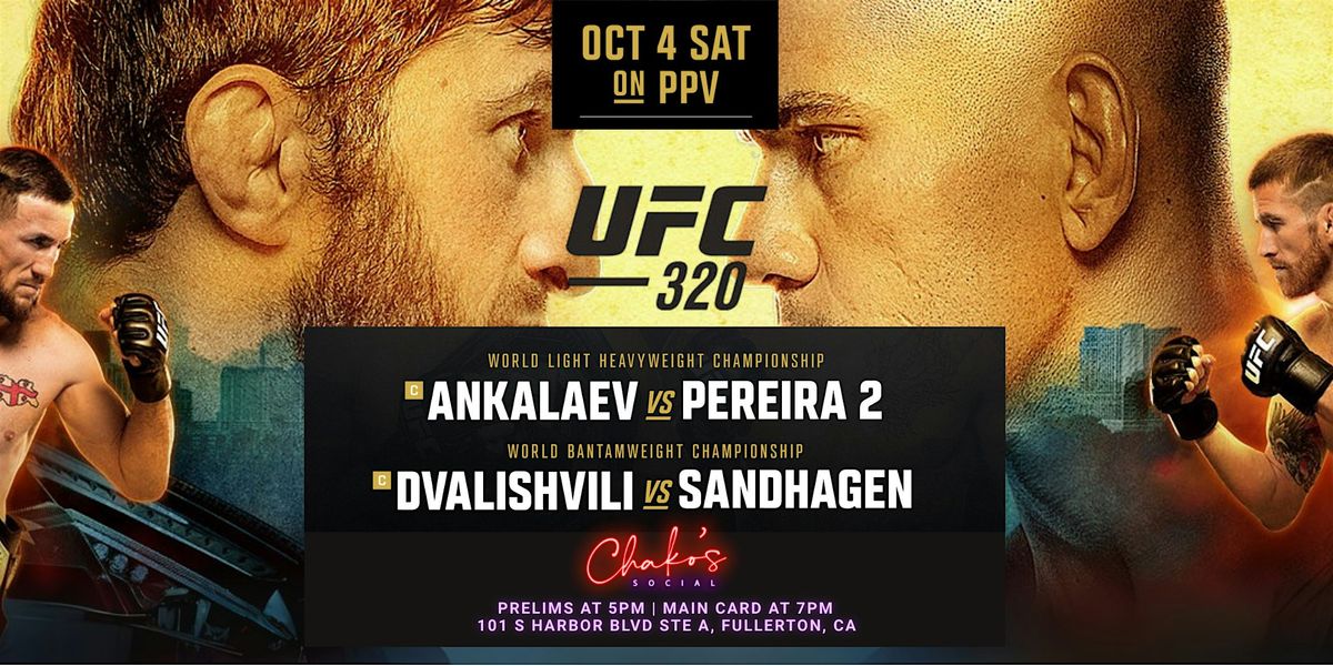 UFC 320: Ankalaev vs. Pereira 2 Watch Party at Chako's Social