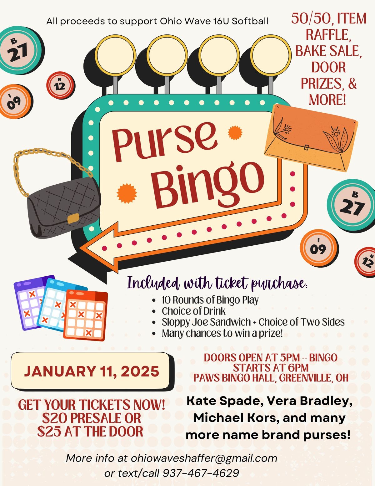 Annual Purse Bingo Fundraiser Event 