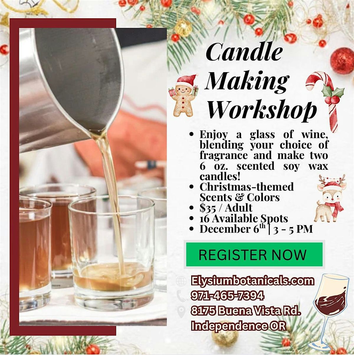Candle Making Workshop - Christmas Scents, Colors & More!