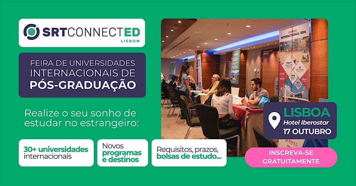 Feira Internacional gratuita de Mestrados e P\u00f3s-gradua\u00e7\u00f5es em Lisboa
