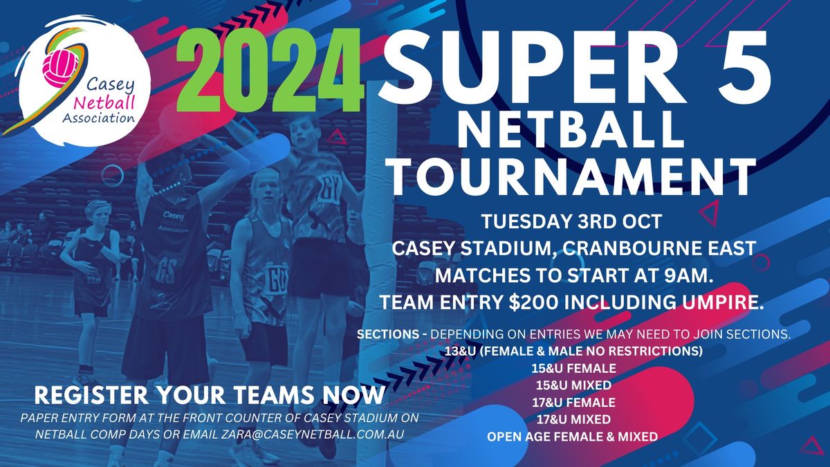 SUPER 5 Netball Tournament - Casey NA