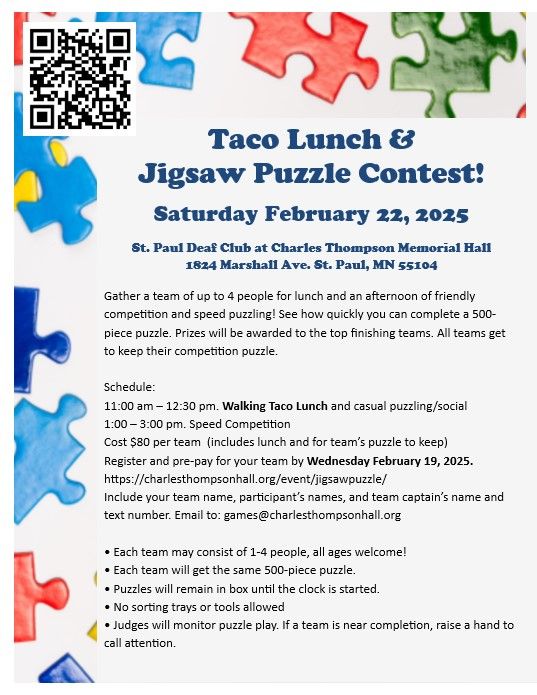 Taco Lunch & Jigsaw Puzzle Contest!