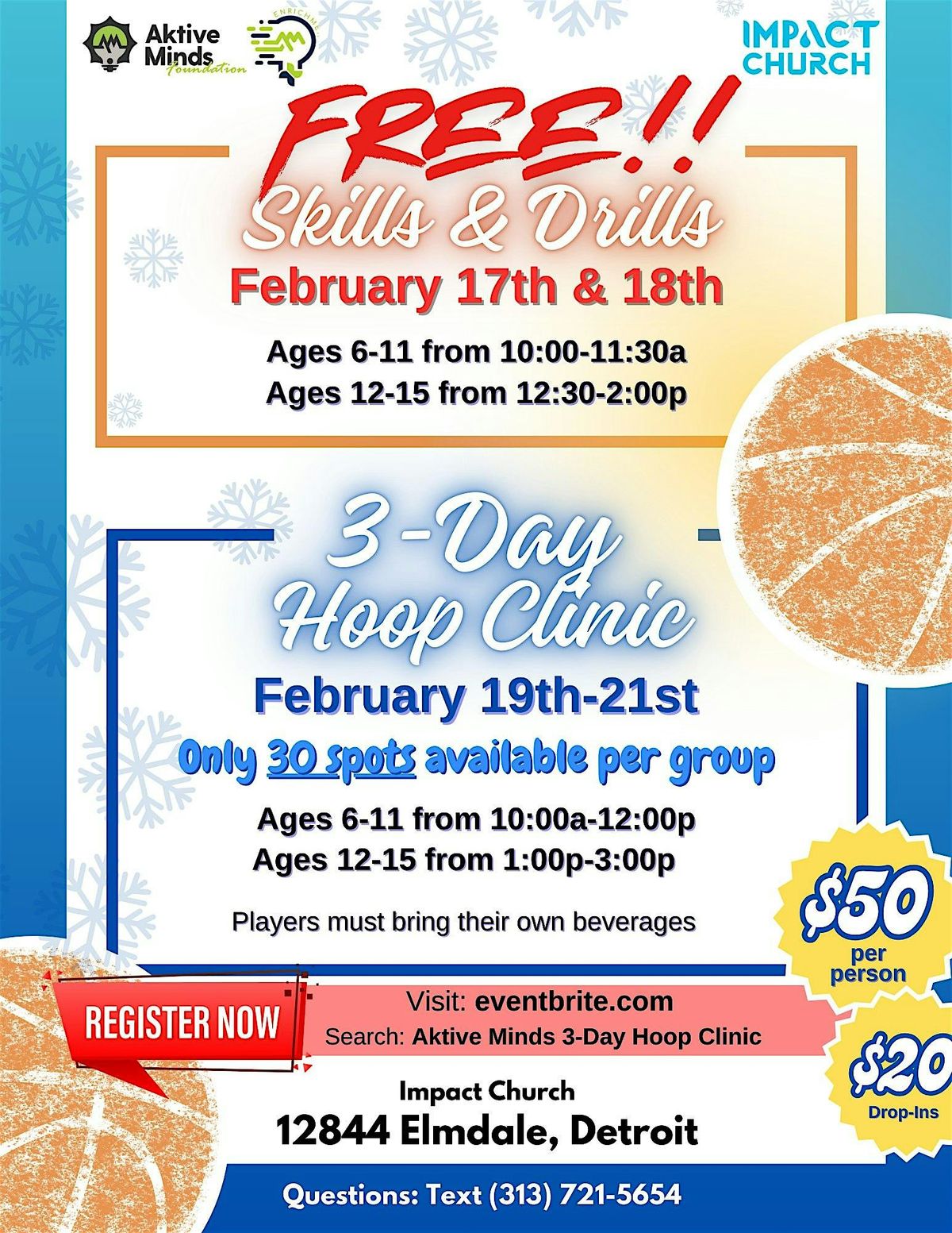 Aktive Minds 3-Day Hoop Clinic - Ages 6-11