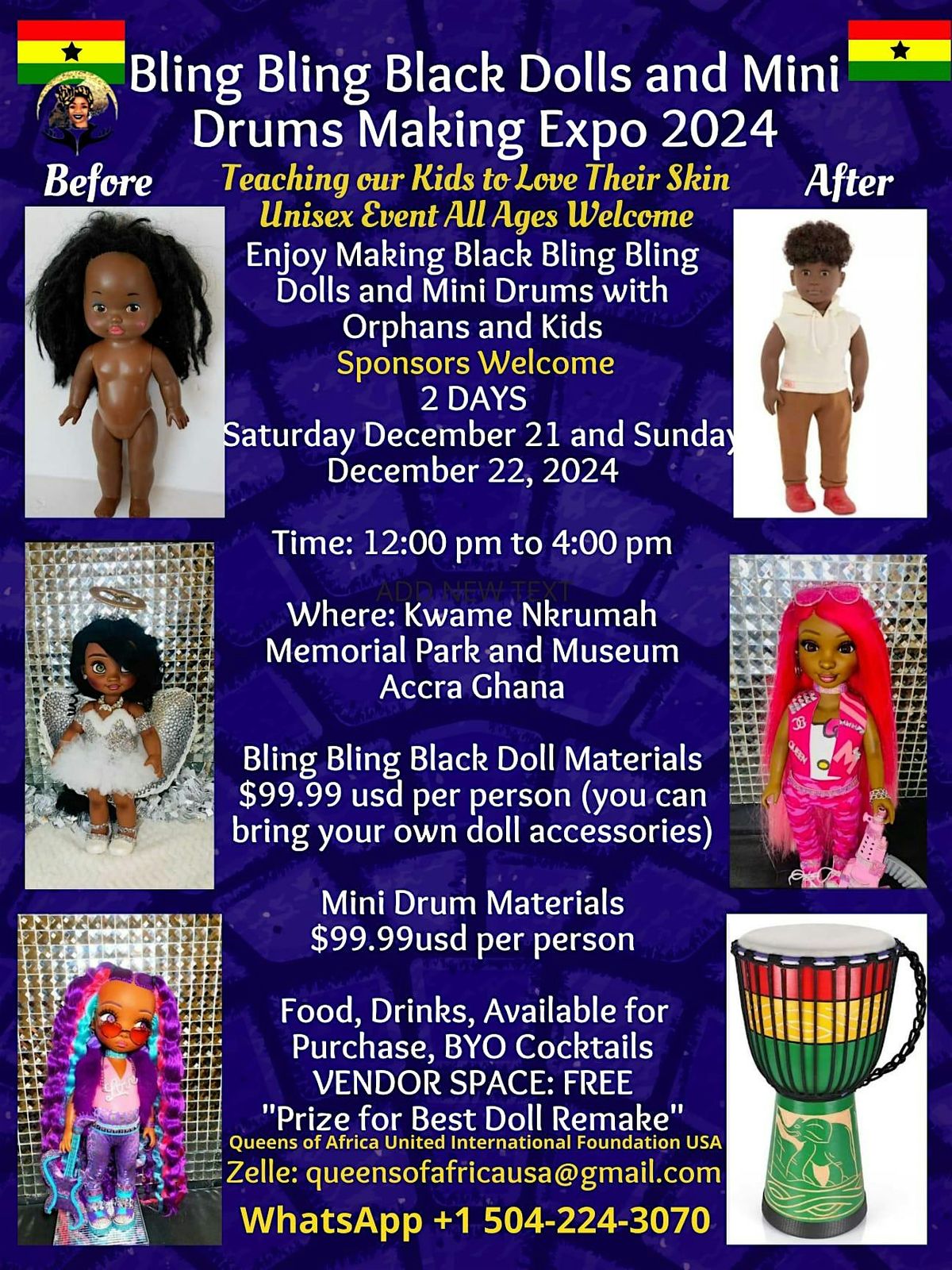 Diaspora Bling Bling Black Dolls & Mini Drums Making Expo 2024 Accra Ghana