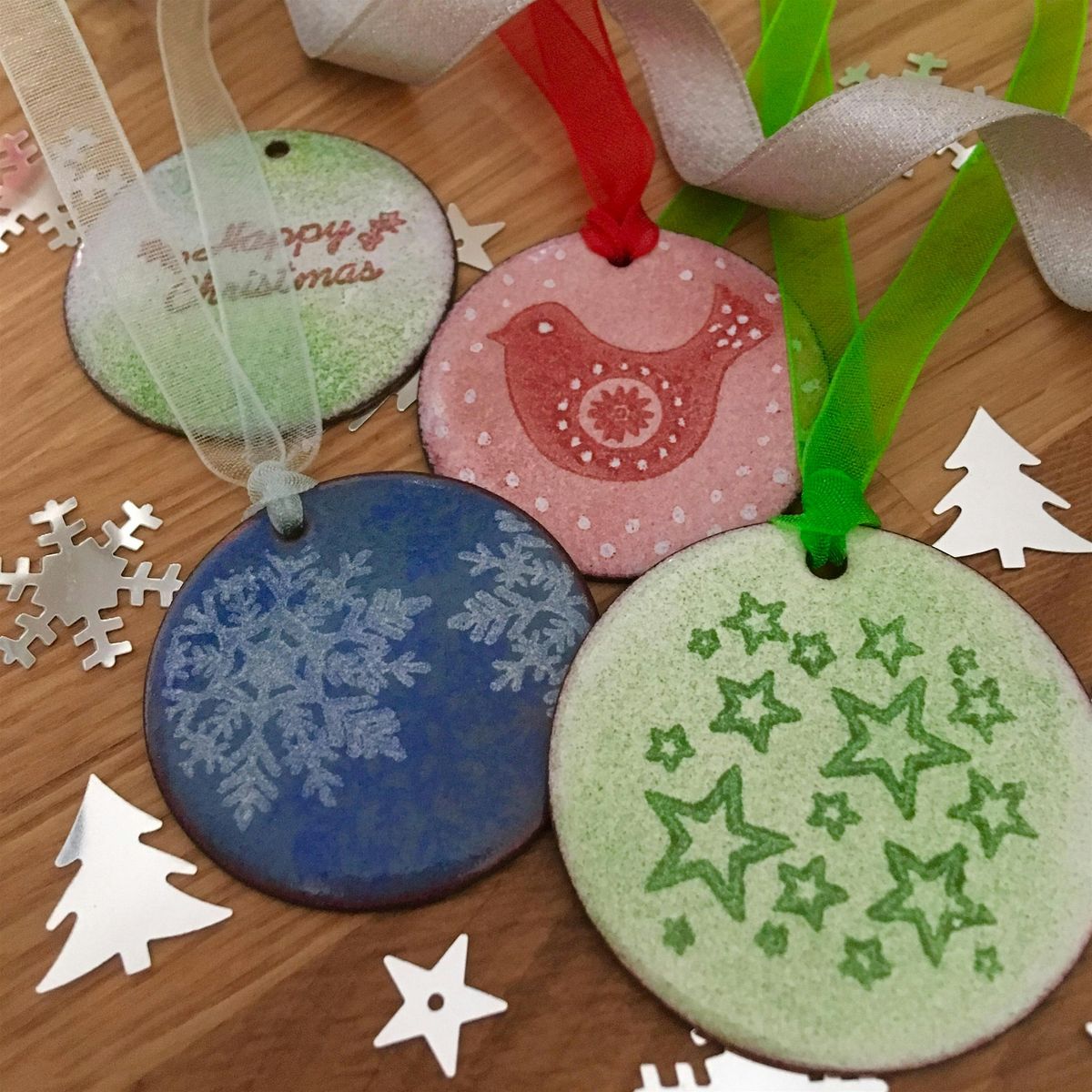 Enamelled Christmas Decorations