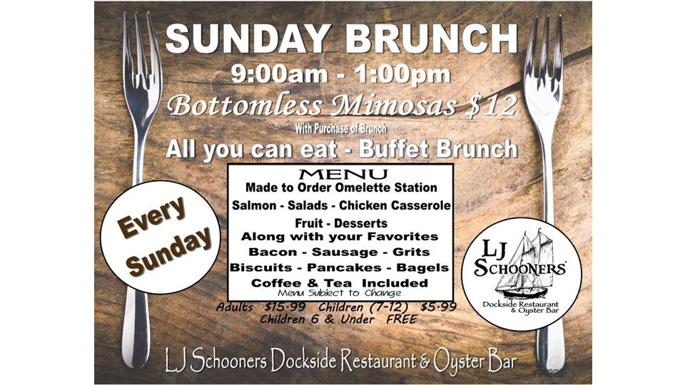 Brunch on the Bayou at LJ Schooners Dockside Restaurant & Oyster Bar