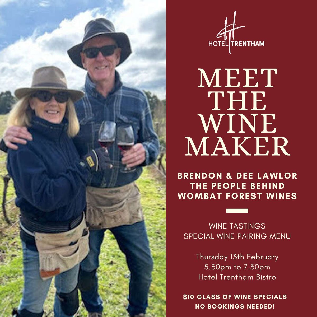  MEET THE WINEMAKER at Hotel Trentham | Presented by Wombat Forest Wines