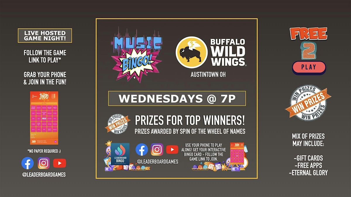 Music BINGO  Game Night | Buffalo Wild Wings - Austintown OH - WED 7p