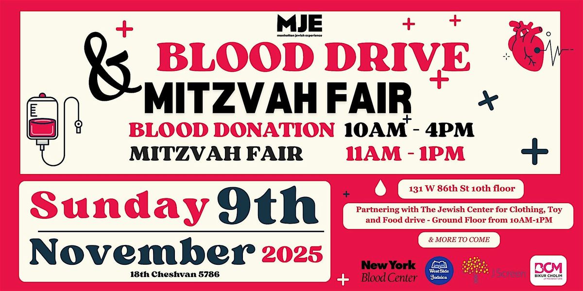MJE Annual Blood Drive & Mitzvah Fair 2025 - Your Day of Giving Back!