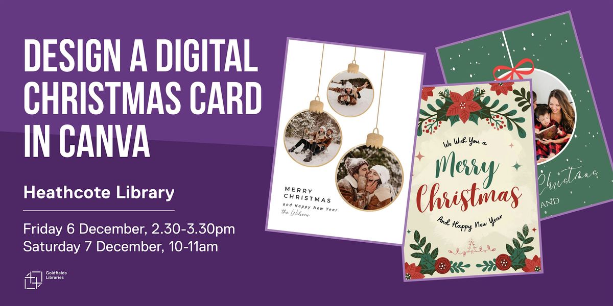 Design a digital Christmas card in Canva