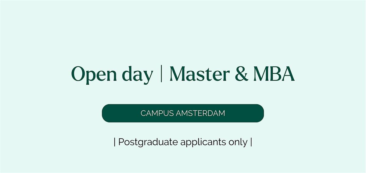 Master & MBA | Open Day on Amsterdam campus