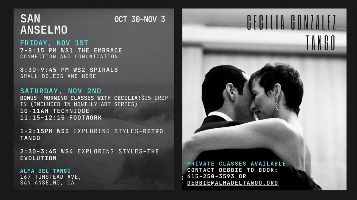 Workshops & Private Classes with Cecilia Gonzalez at Alma del Tango