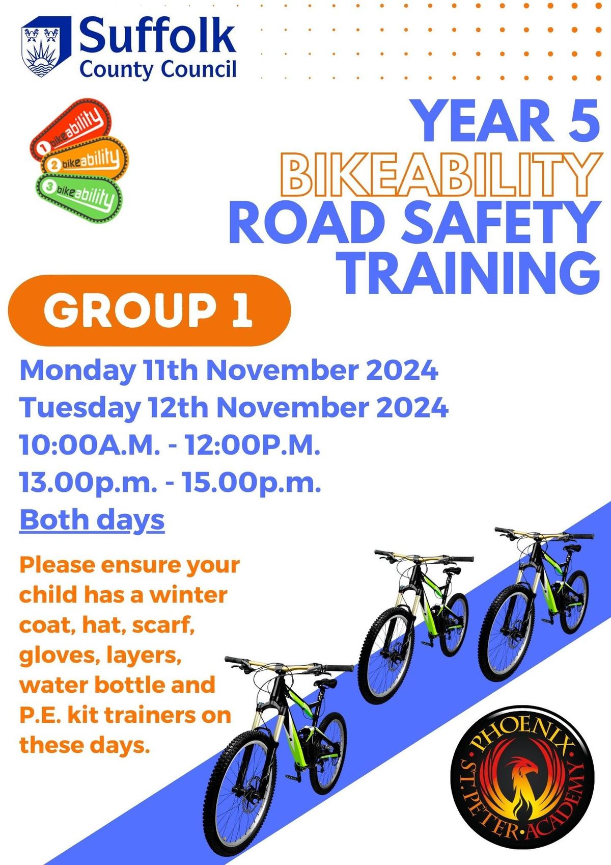 Year 5 Bikeablility Road Safety Training Group 1