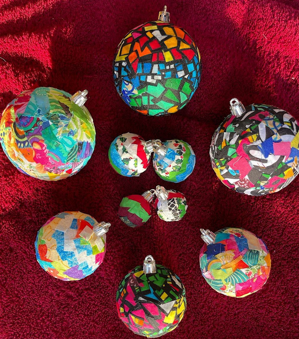 Christmas Bauble Making with Fabric