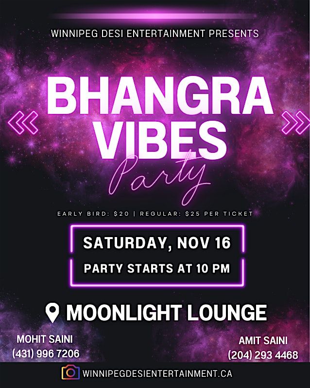 Bhangra Vibes | Punjabi\/Bollywood DJ Club Party | Nov 16th