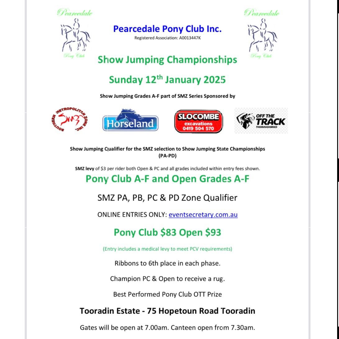 Pearcedale Pony Club Show Jumping Championship + Zone Qualifier