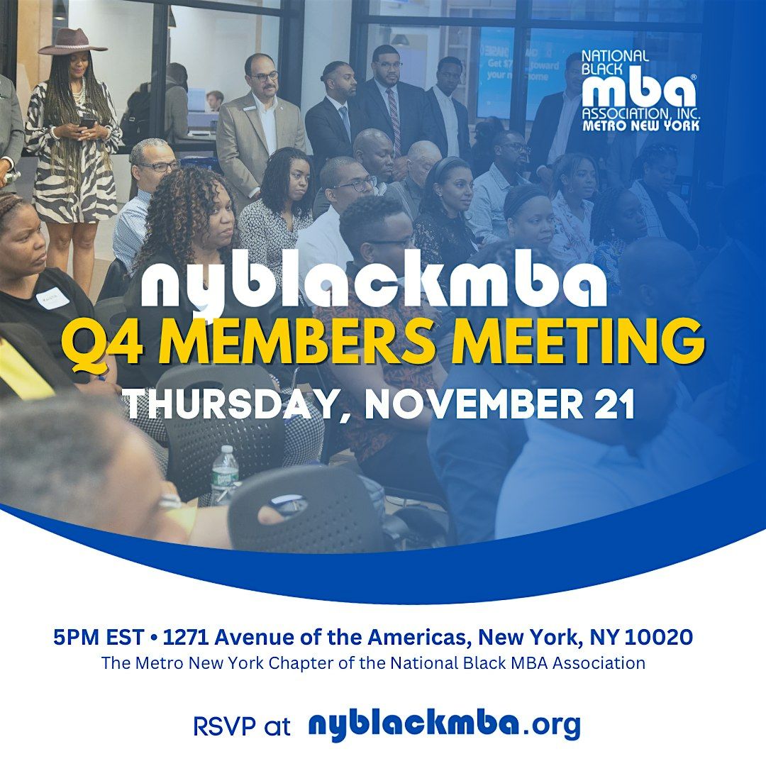 NYBLACKMBA Q4 Members Meeting