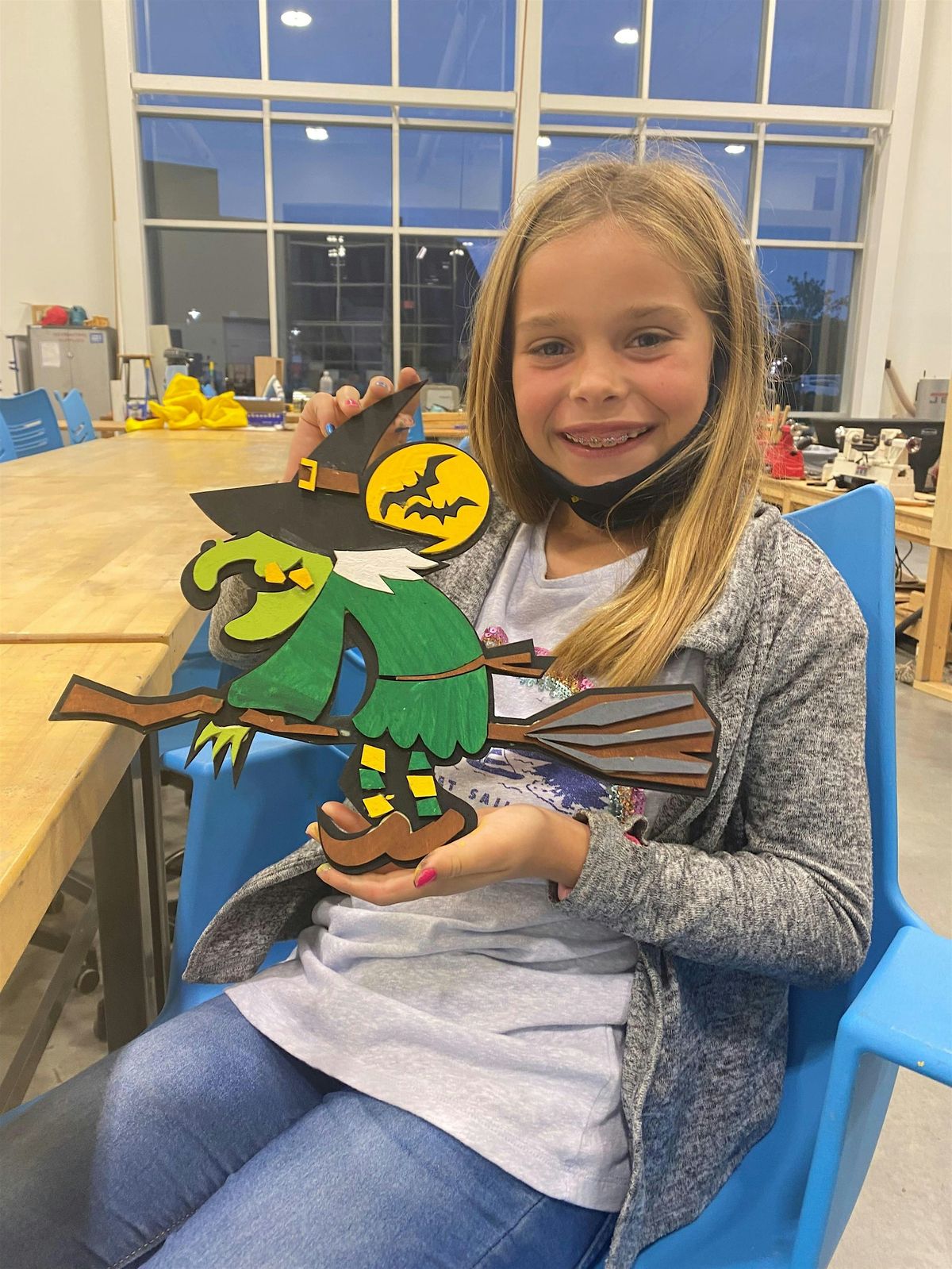 Laser Cut Witch, art, craft, Fab Lab, Halloween, laser cutting, painting