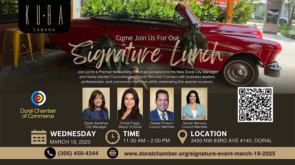 Doral Chamber Signature Lunch \u2013 March 19, 2025