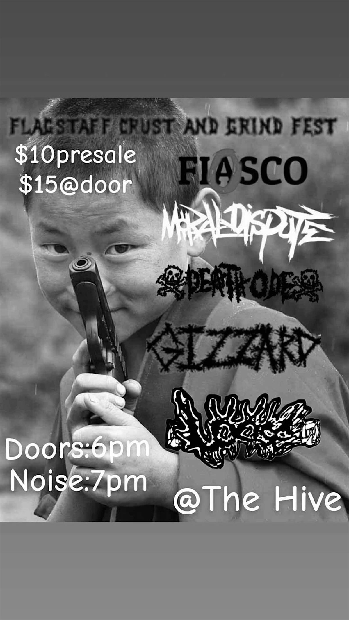 FLG CRUST\/GXC SHOW 10\/4 FIASCO, MORAL DISPUTE, GIZZARD, DEATH ODE
