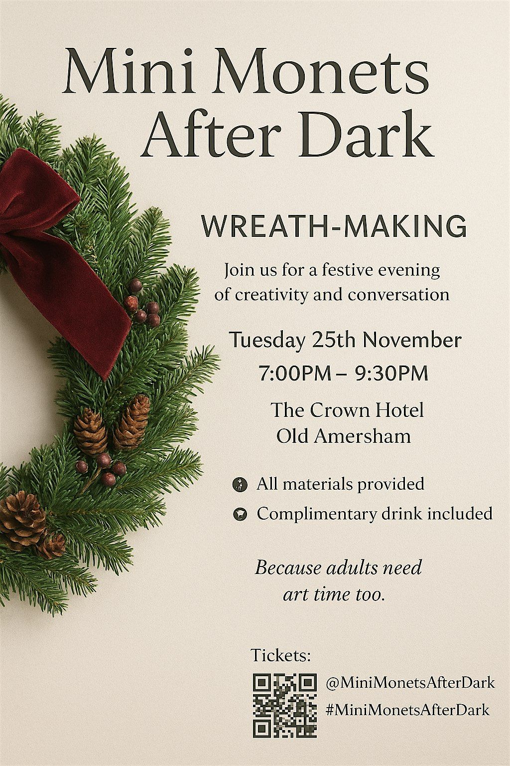 the art of wreath making whilst having fun