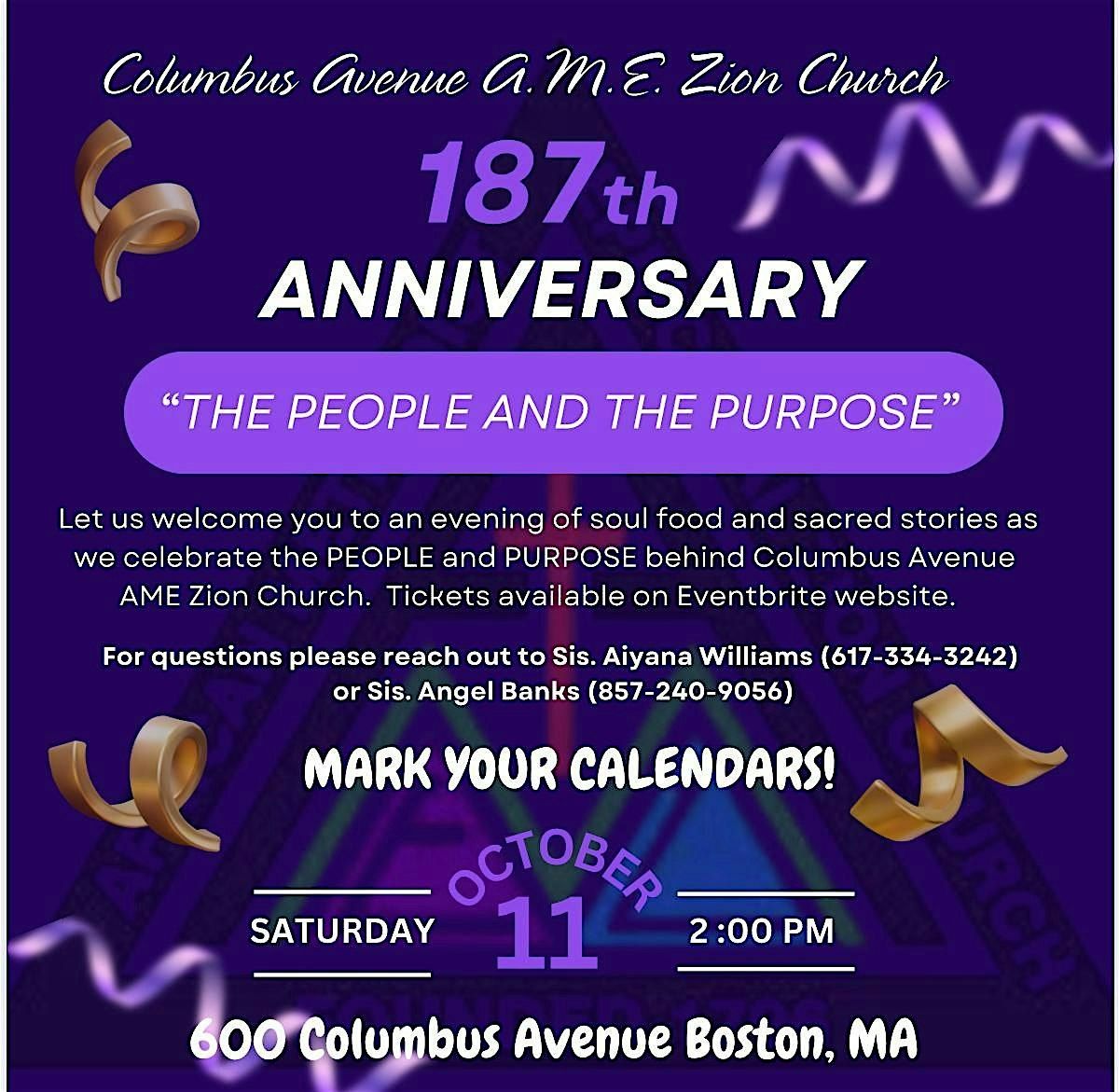 187th Anniversary - Columbus Avenue AME Zion Church