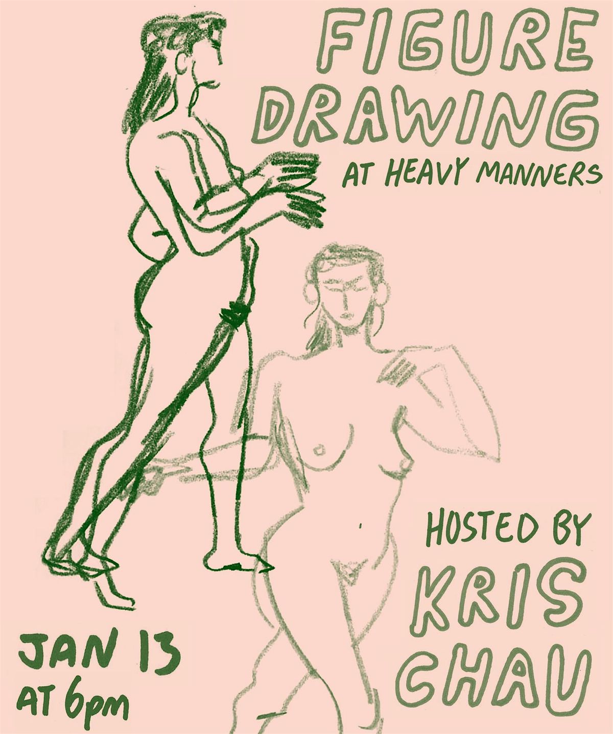 Figure Drawing at Heavy Manners Hosted by Kris Chau (1\/13)