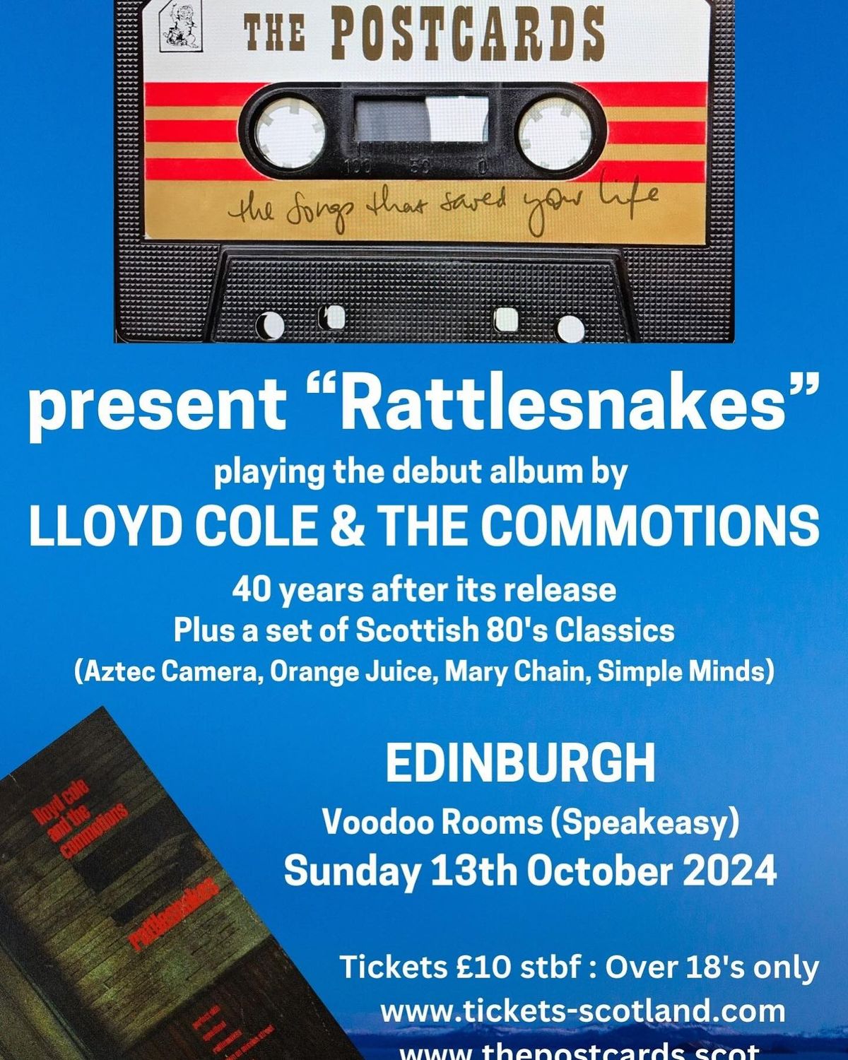 The Postcards present "Rattlesnakes" - Lloyd Cole 40th Anniversary 