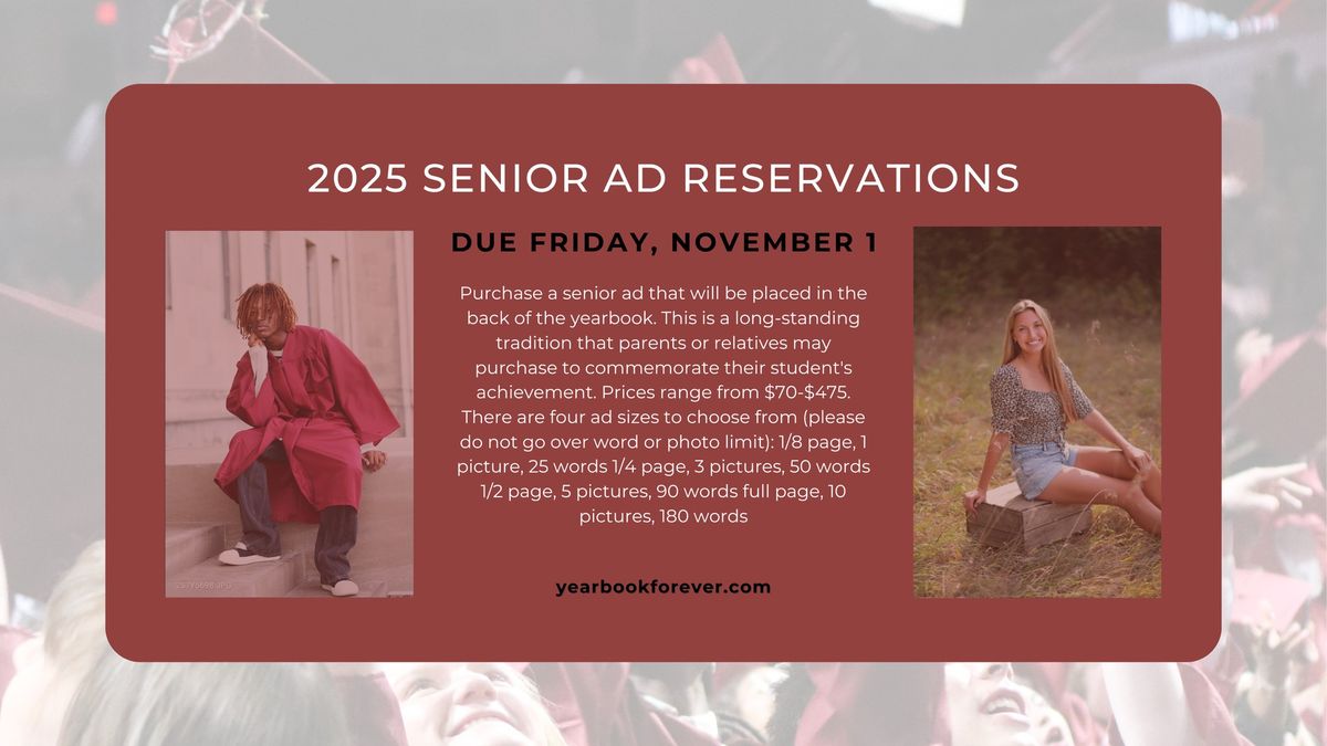 2025 Senior Ad Reservations Due