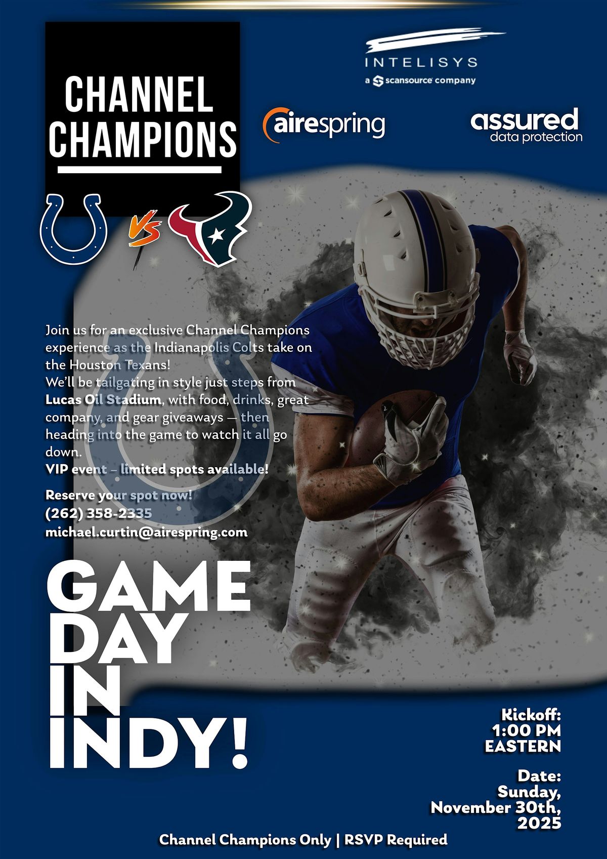 Channel Champions VIP Game Day: Colts vs. Texans
