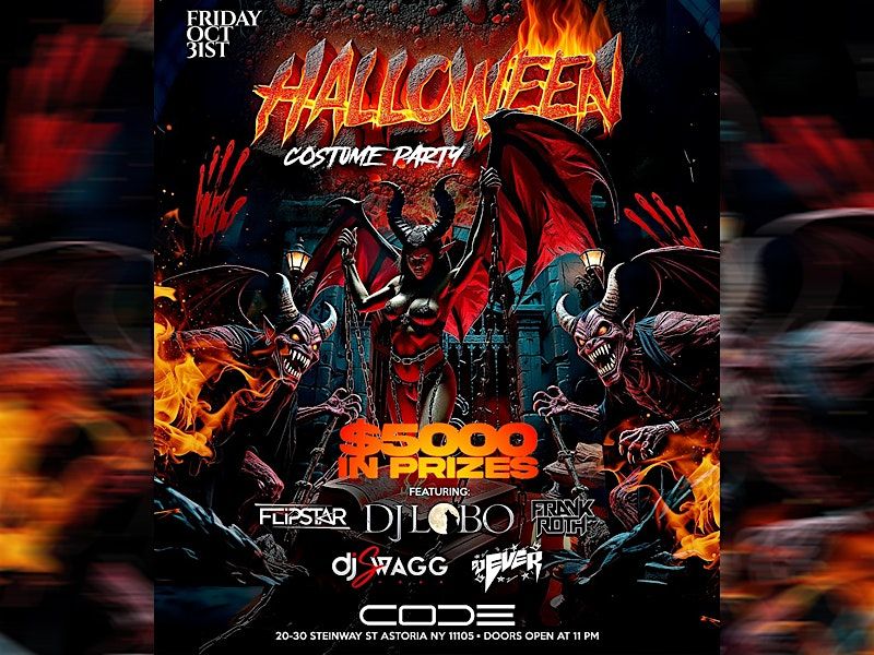NYC's #1 Halloween Party at CODE Astoria in Queens \u2013 5k in Prizes
