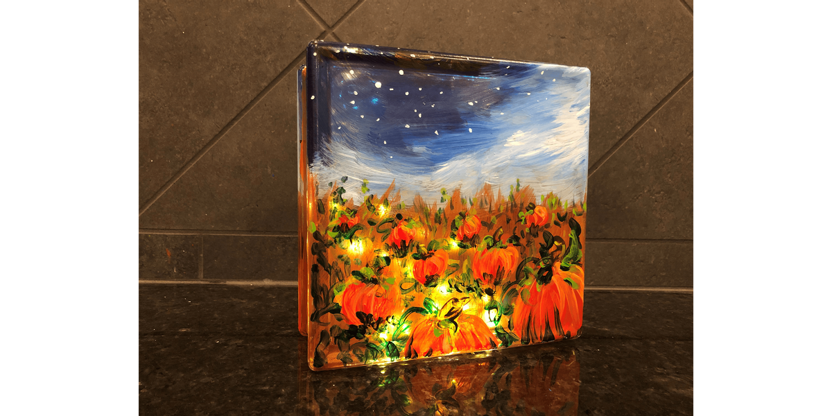 Pumpkin Patch Glass Block - Paint and Sip in Phoenix | Classpop!\u2122
