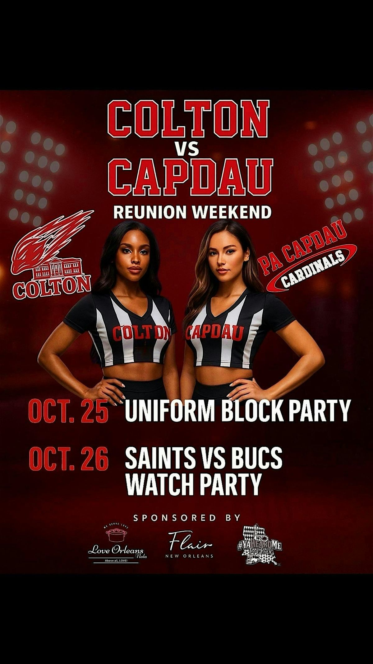 Colton Vs Capdau Reunion Weekend Oct 25th and Oct 26th