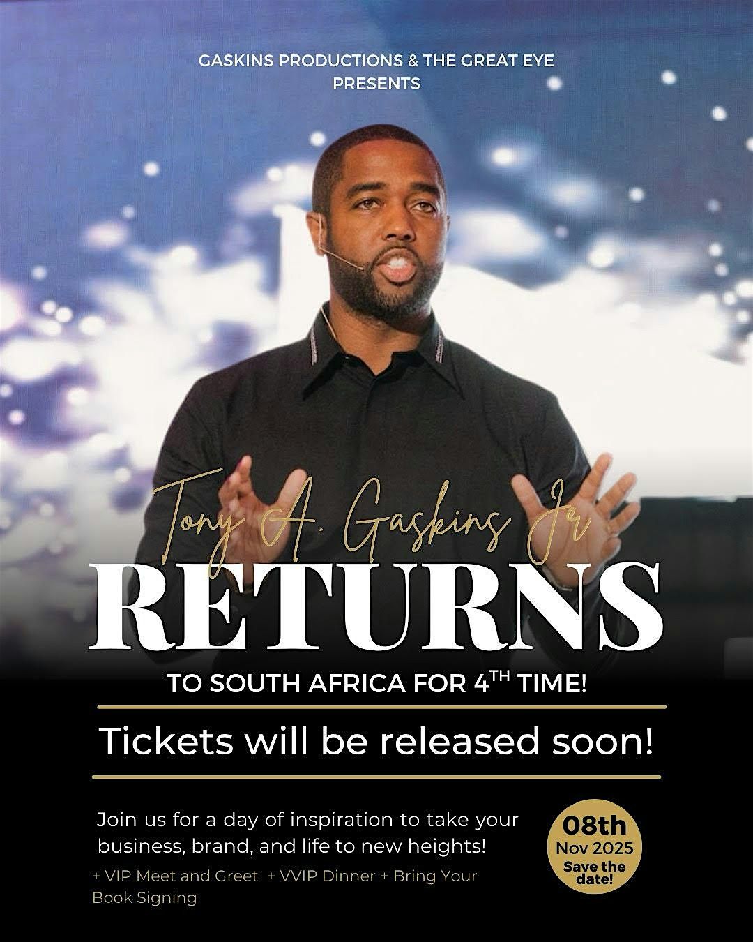 Tony A. Gaskins, Jr in South Africa