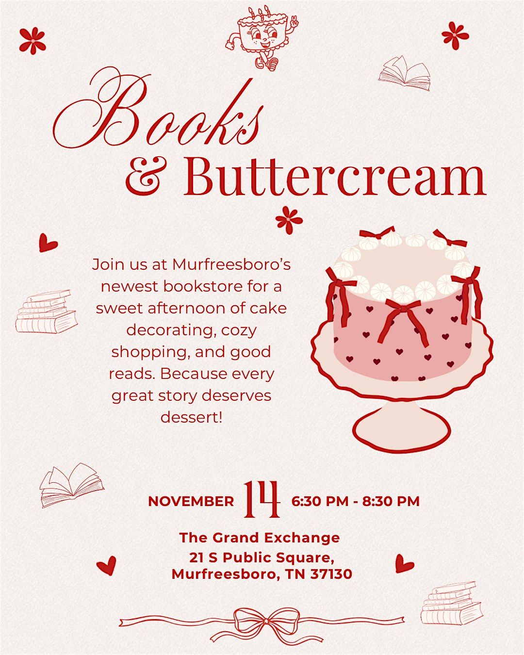 Books +Buttercream Cake Decorating Class