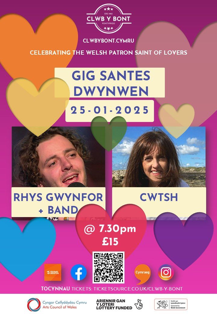 Gig Santes Dwynwen: Rhys Gwynfor a'r Band + Cwtsh