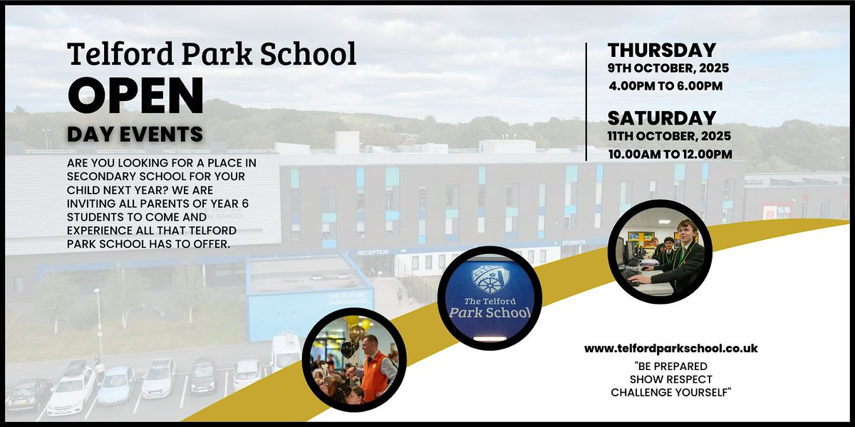 Telford Park School Open Days \u2013 Join Us This October!