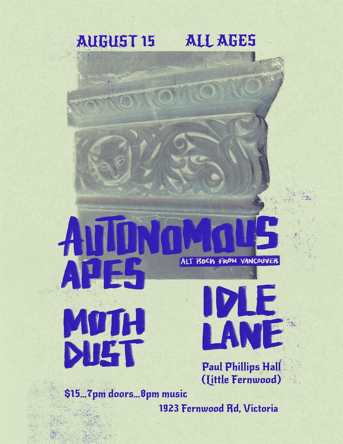 Autonomous Apes, Idle Lane & Moth Dust live in Victoria Paul Phillips Hall