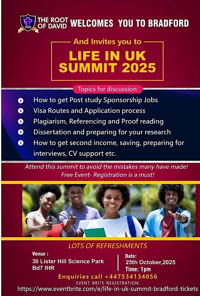 LIFE IN UK SUMMIT - BRADFORD
