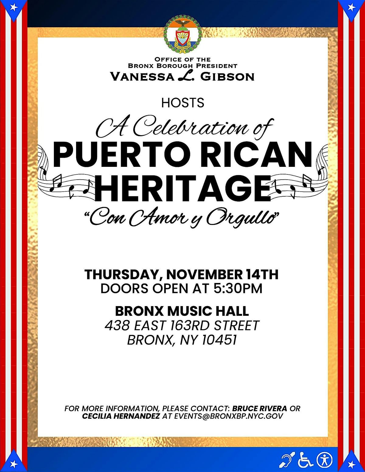 Bronx Borough President Gibson` Puerto Rican Heritage Month Celebration