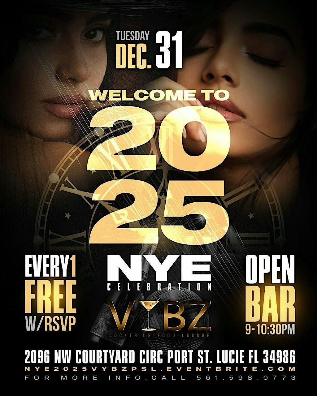 NEW YEARS EVE TUESDAY DEC 31 @ VYBZ LOUNGE