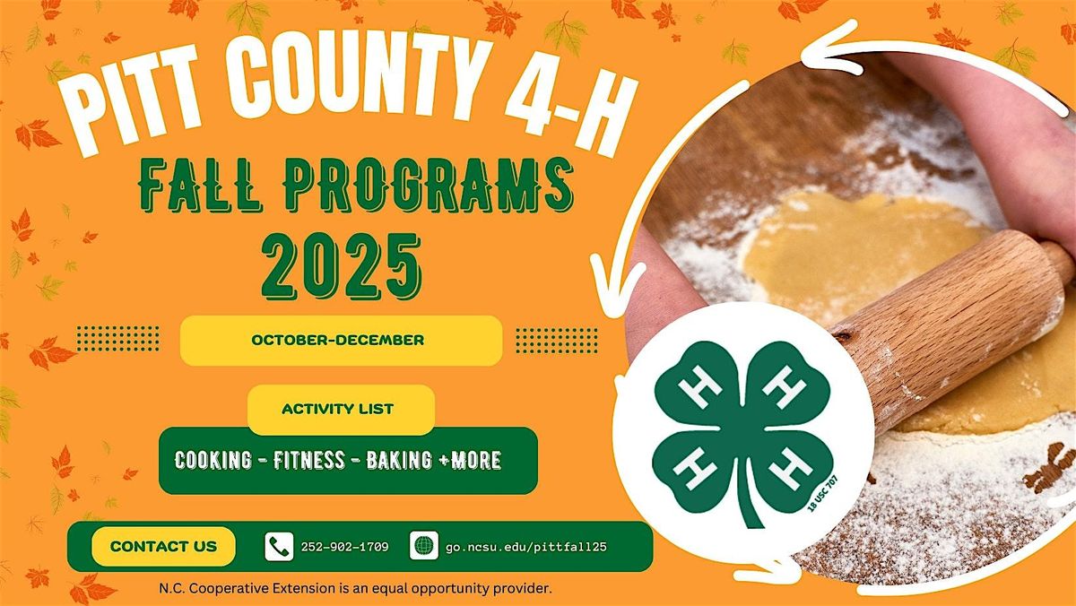 Pitt County 4-H Fall Programs 2025