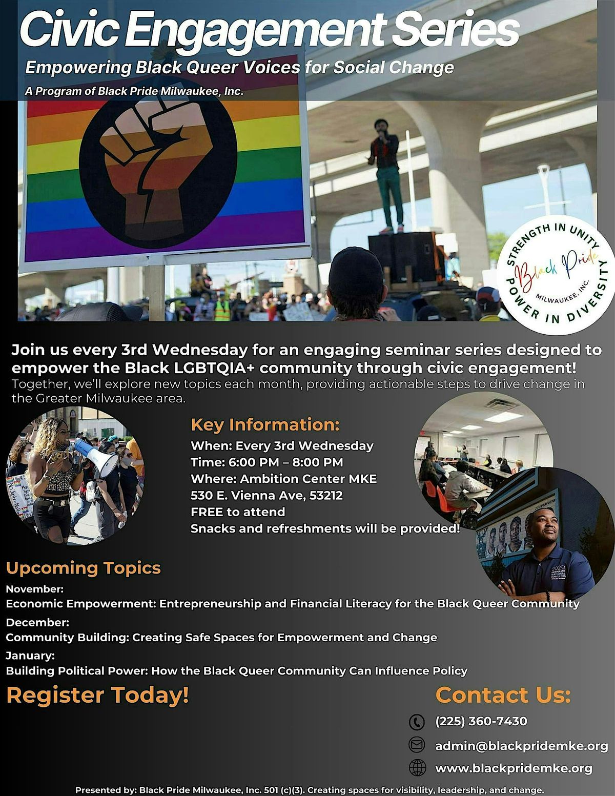 Black Pride Milwaukee, Inc.'s Civic Engagement Series